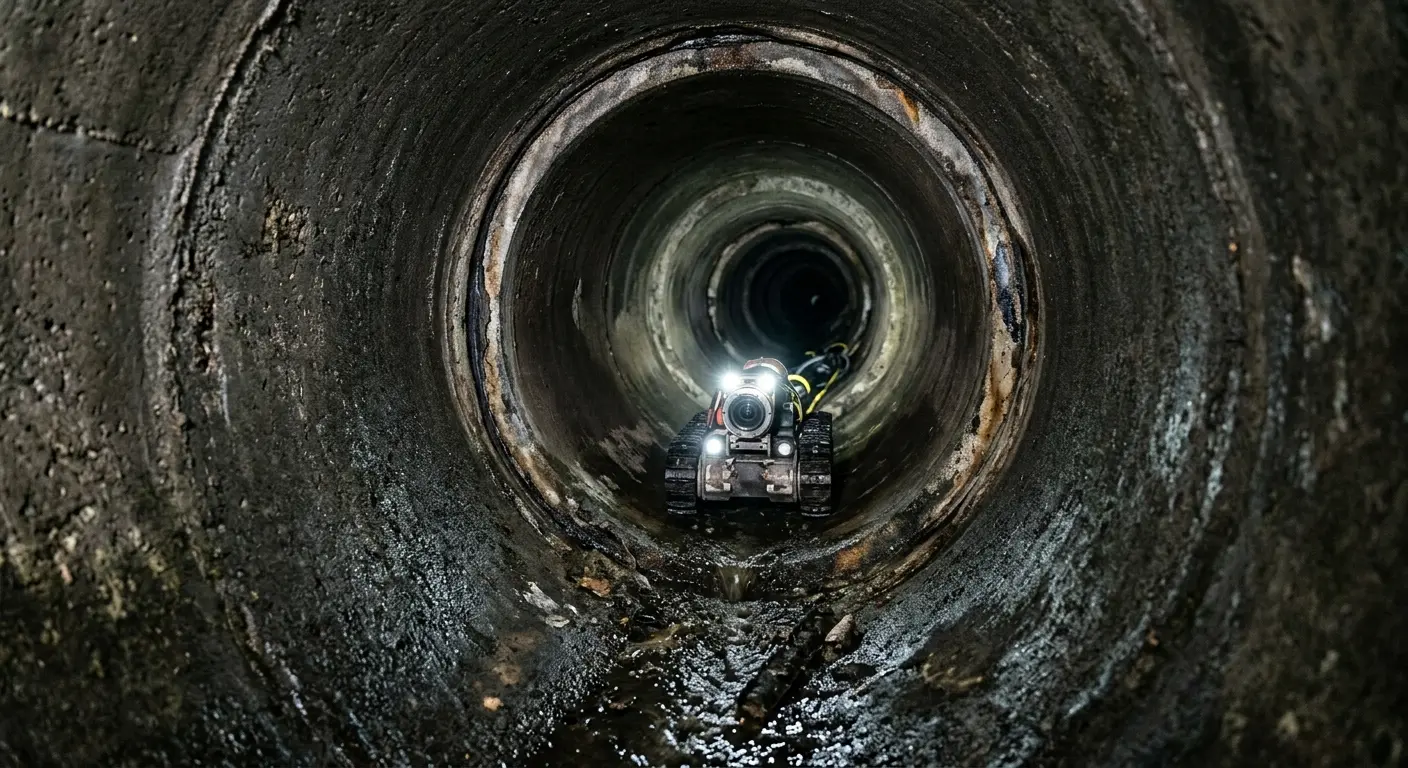 Robotic sewer camera inspecting pipe interior for Sewer Line Repair in Penn Hills